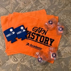 Houston Astros MLB 4 Rally Towels Earn History 2 World Series Koozie 4 Faux Jar